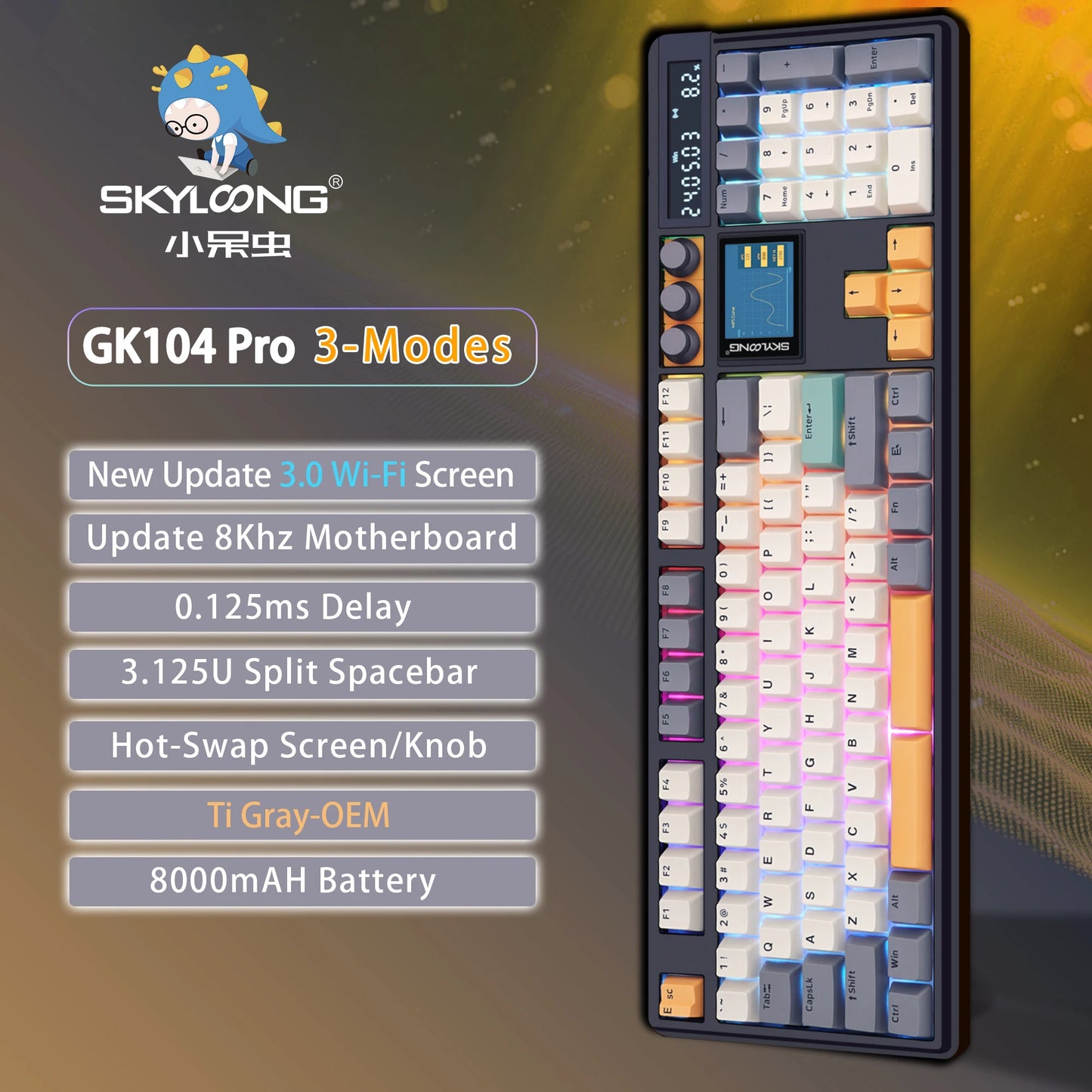 SKYLOONG GK104 Pro Mechanical E-sport Gamer Keyboard