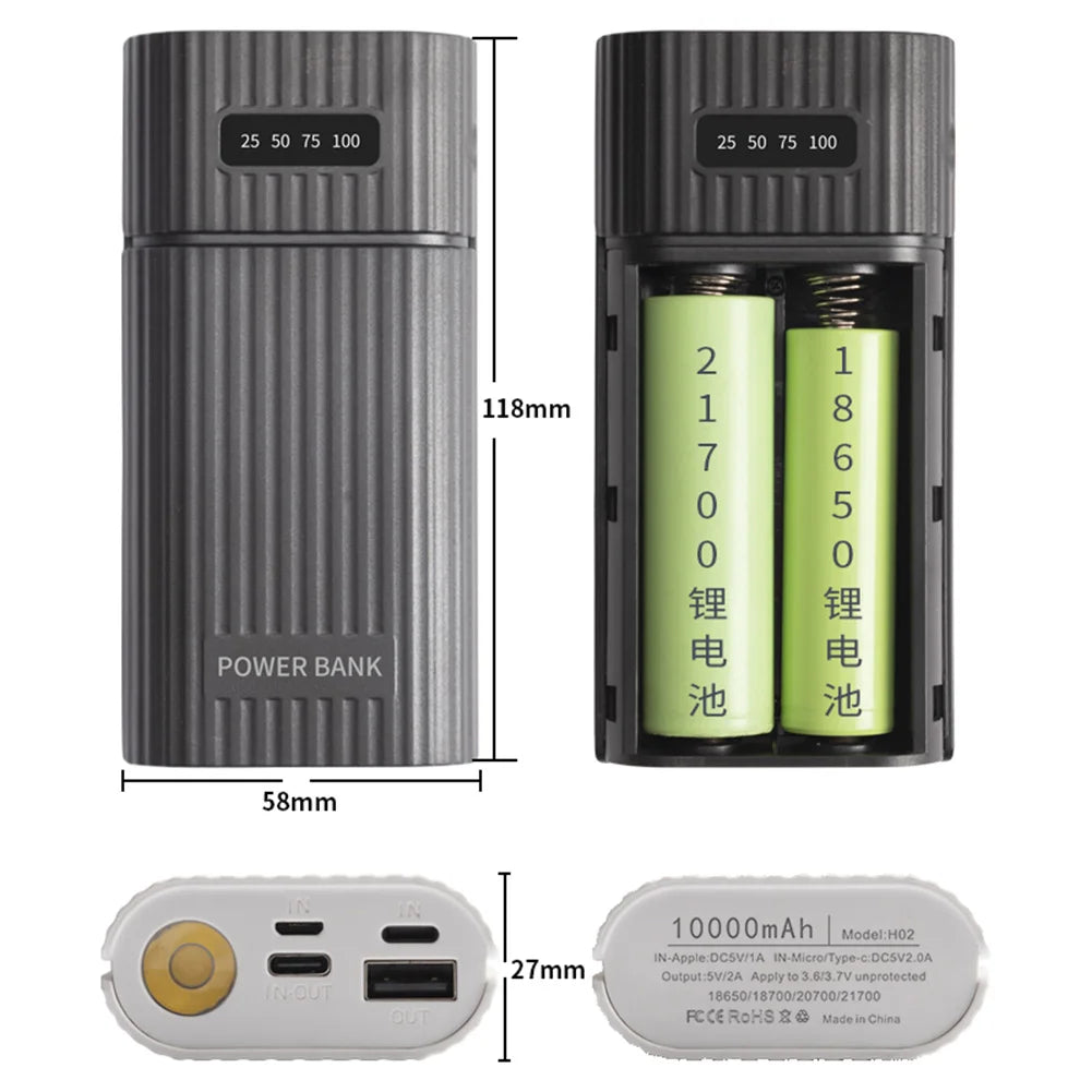 DIY USB Power Bank Kit Box Case