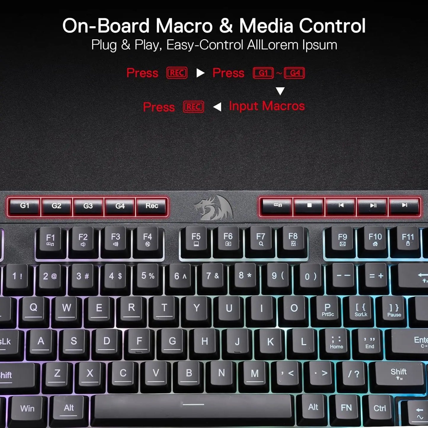 Redragon K515 Shiva RGB Membrane Gaming Keyboard