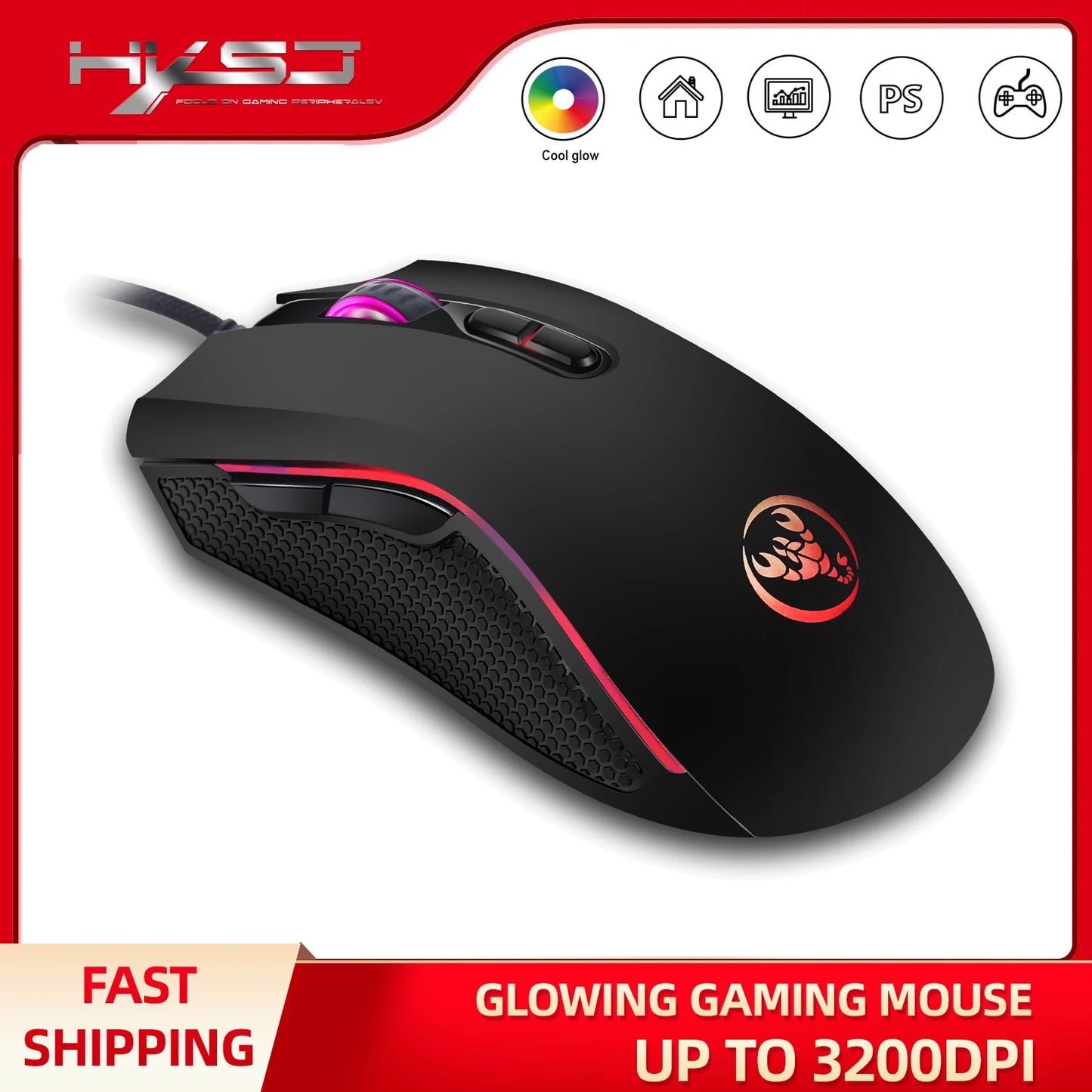 Popular Choice HXSJ A869 Optical Ergonomic Mouse
