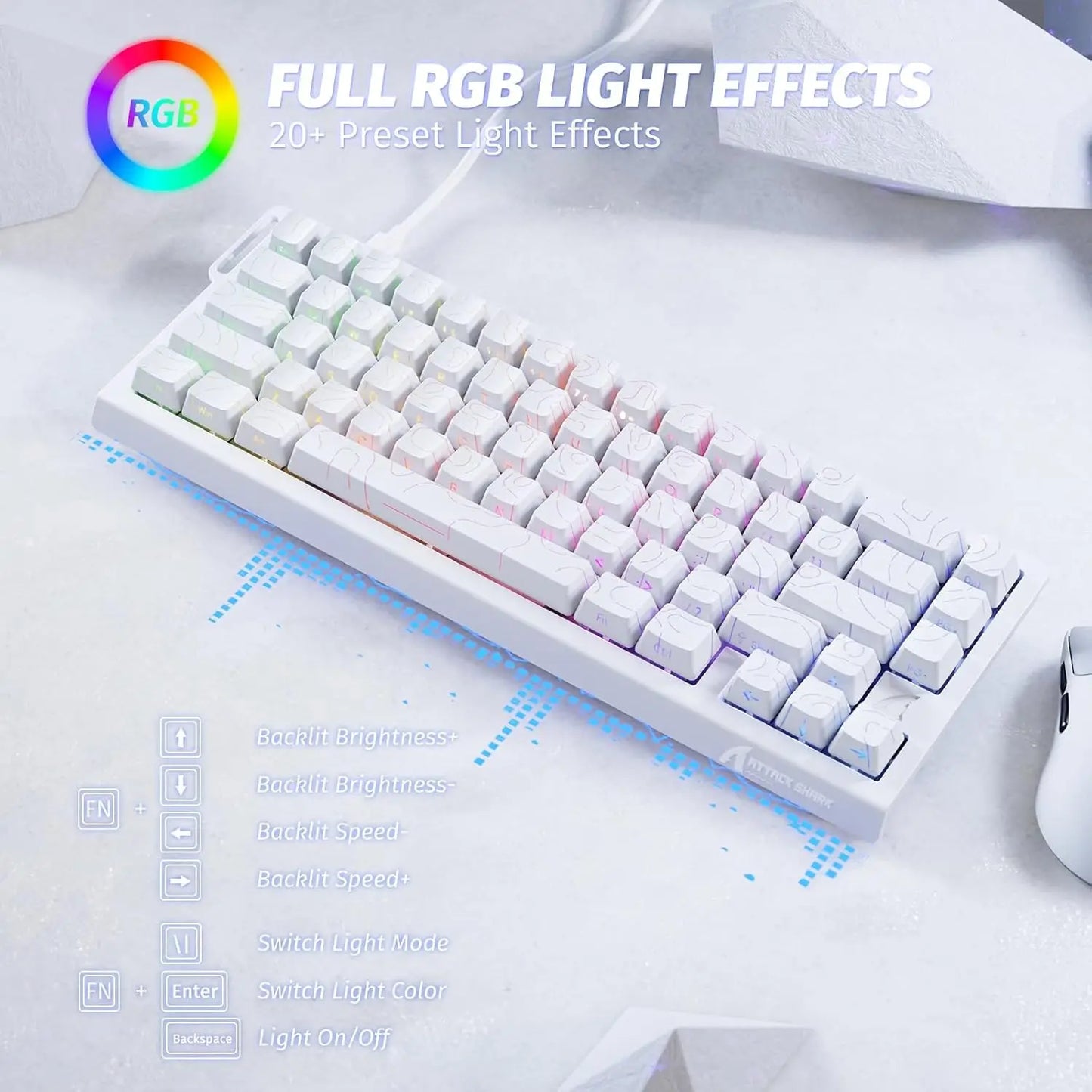 ATTACK SHARK X68 HE Rapid Trigger Mechanical Gaming Keyboard