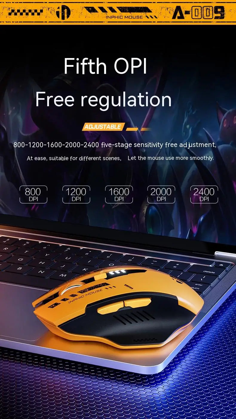 Inphic A9 2.4G Bluetooth Wireless Silent Mouse