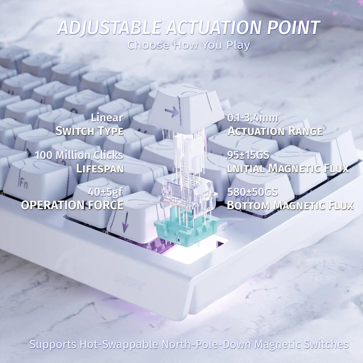 ATTACK SHARK X68 HE Rapid Trigger Mechanical Gaming Keyboard