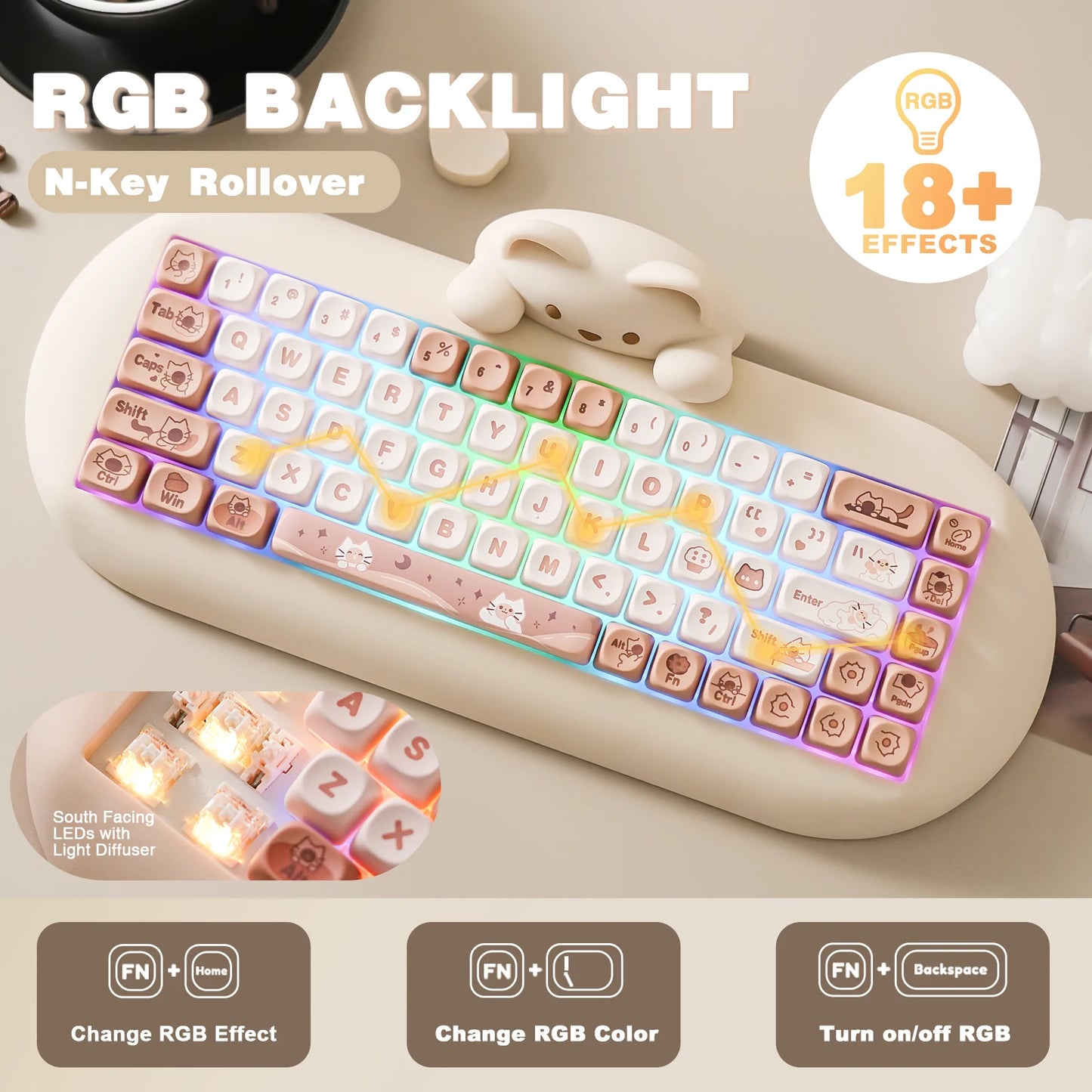YUNZII C68 Wireless Gaming Keyboard