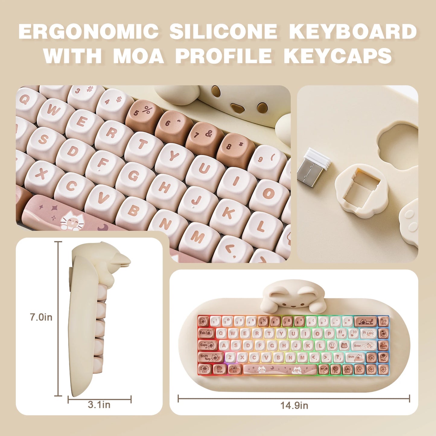 YUNZII C68 Wireless Gaming Keyboard